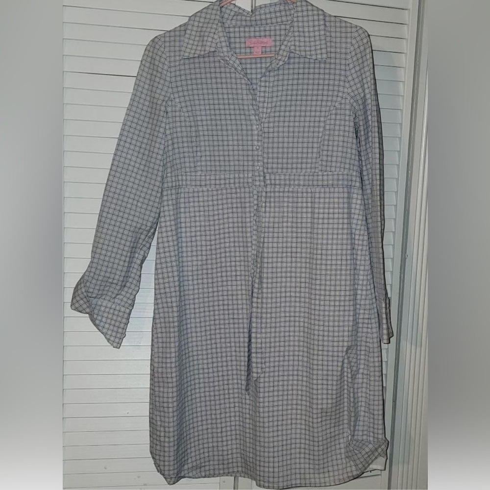 Lilly Pulitzer blue and yellow plaid tunic dress. Size 4